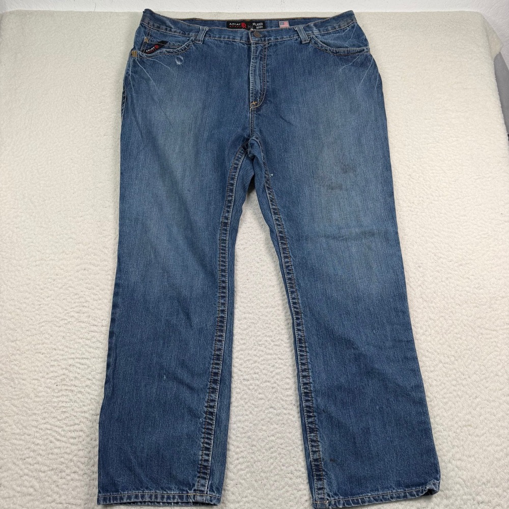 Ariat M4 FR Relaxed Boot Jeans Mens 42x32 Blue Flame Resistant Workwear Western